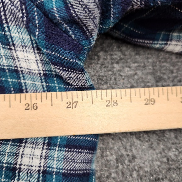 Wrangler Shirt‎ Jacket Mens 2XLT Blue Plaid Quilted Flannel Western Pearl Snap - Picture 5 of 6